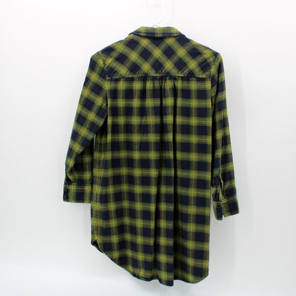Banana Republic Pixel Plaid Women Flannel Shirt Petite XS - Picture 3 of 9